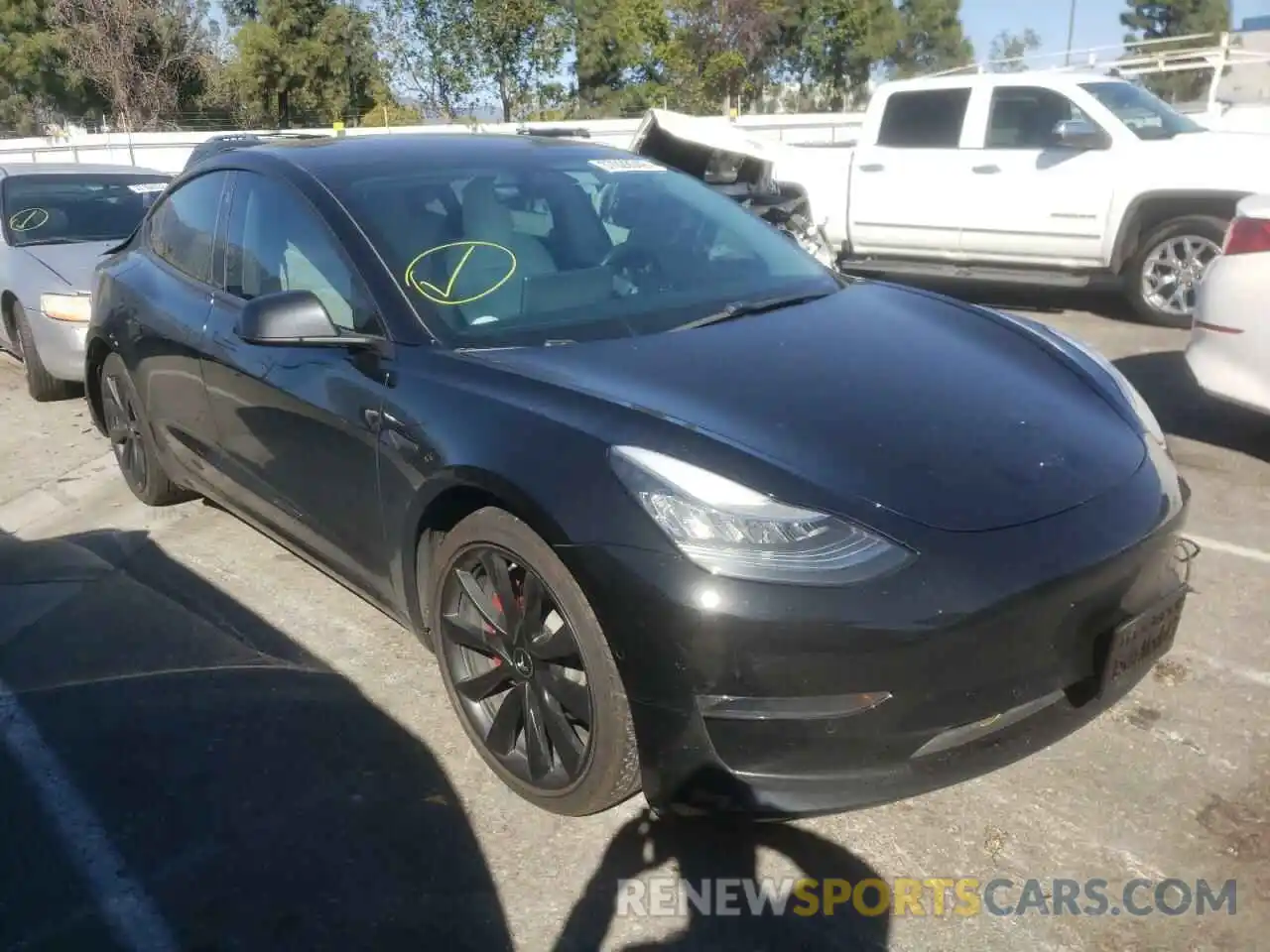 1 Photograph of a damaged car 5YJ3E1EA3KF302229 TESLA MODEL 3 2019