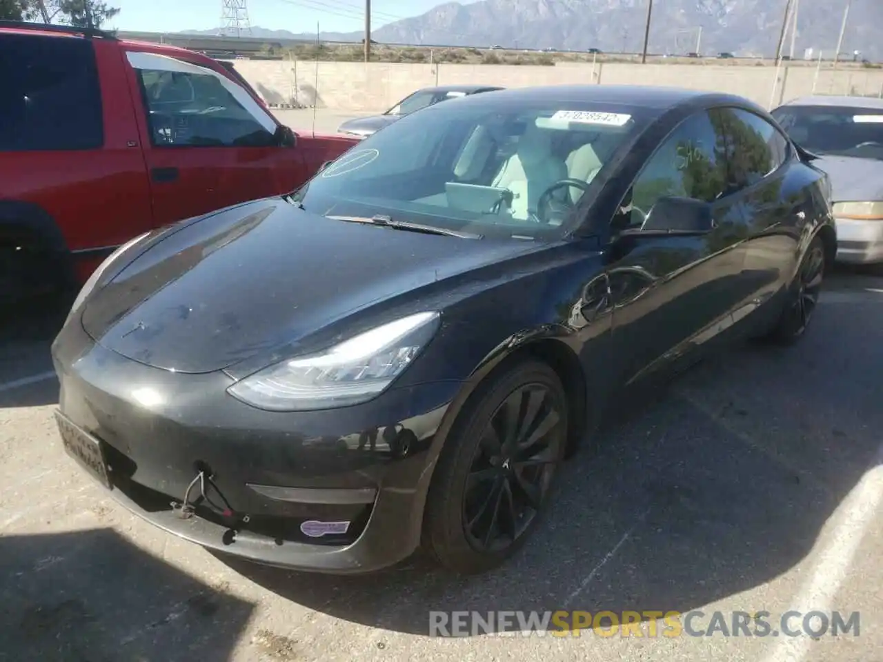 2 Photograph of a damaged car 5YJ3E1EA3KF302229 TESLA MODEL 3 2019