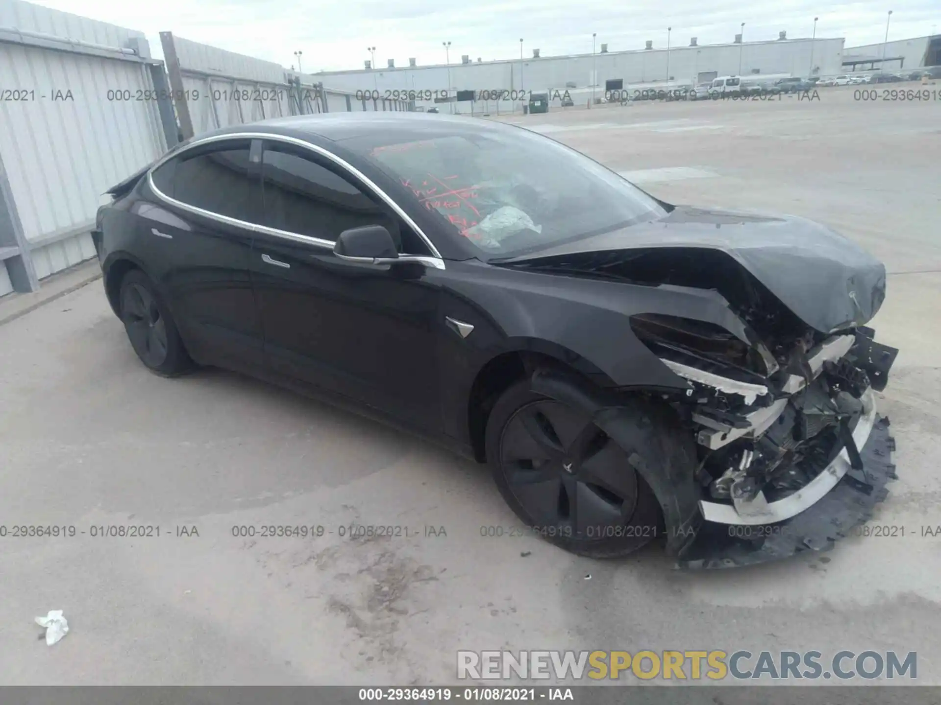 1 Photograph of a damaged car 5YJ3E1EA3KF307141 TESLA MODEL 3 2019