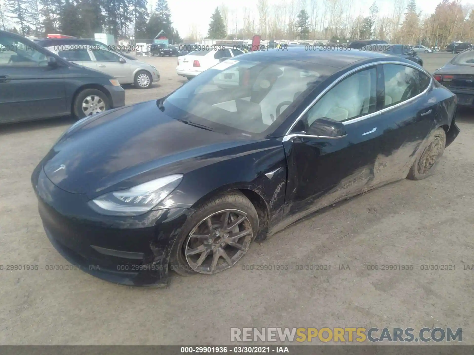 2 Photograph of a damaged car 5YJ3E1EA3KF312002 TESLA MODEL 3 2019