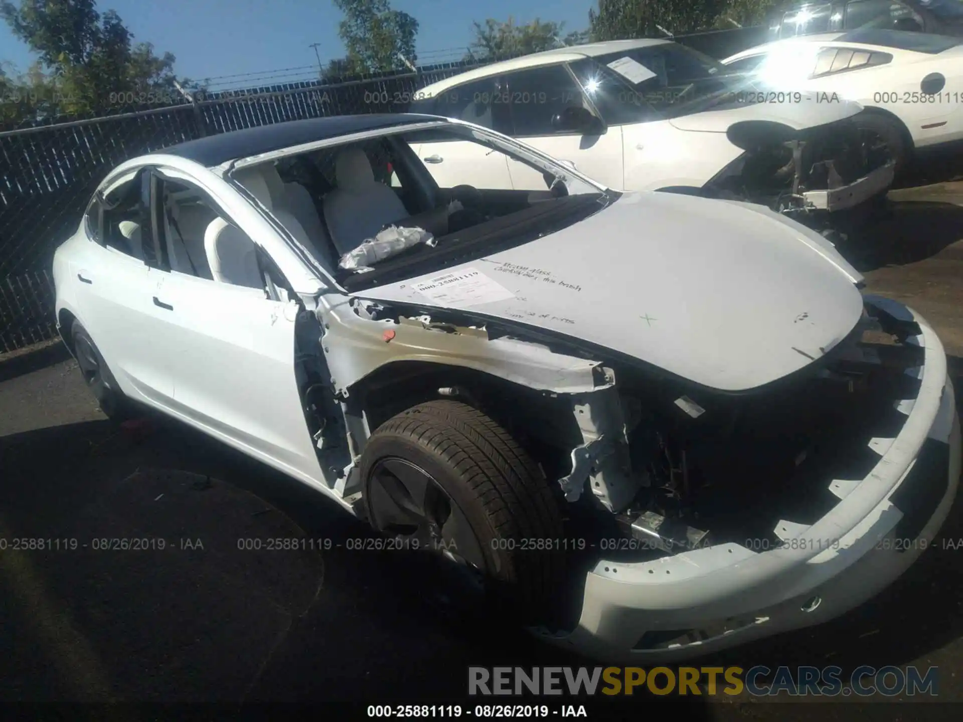 1 Photograph of a damaged car 5YJ3E1EA3KF312498 TESLA MODEL 3 2019