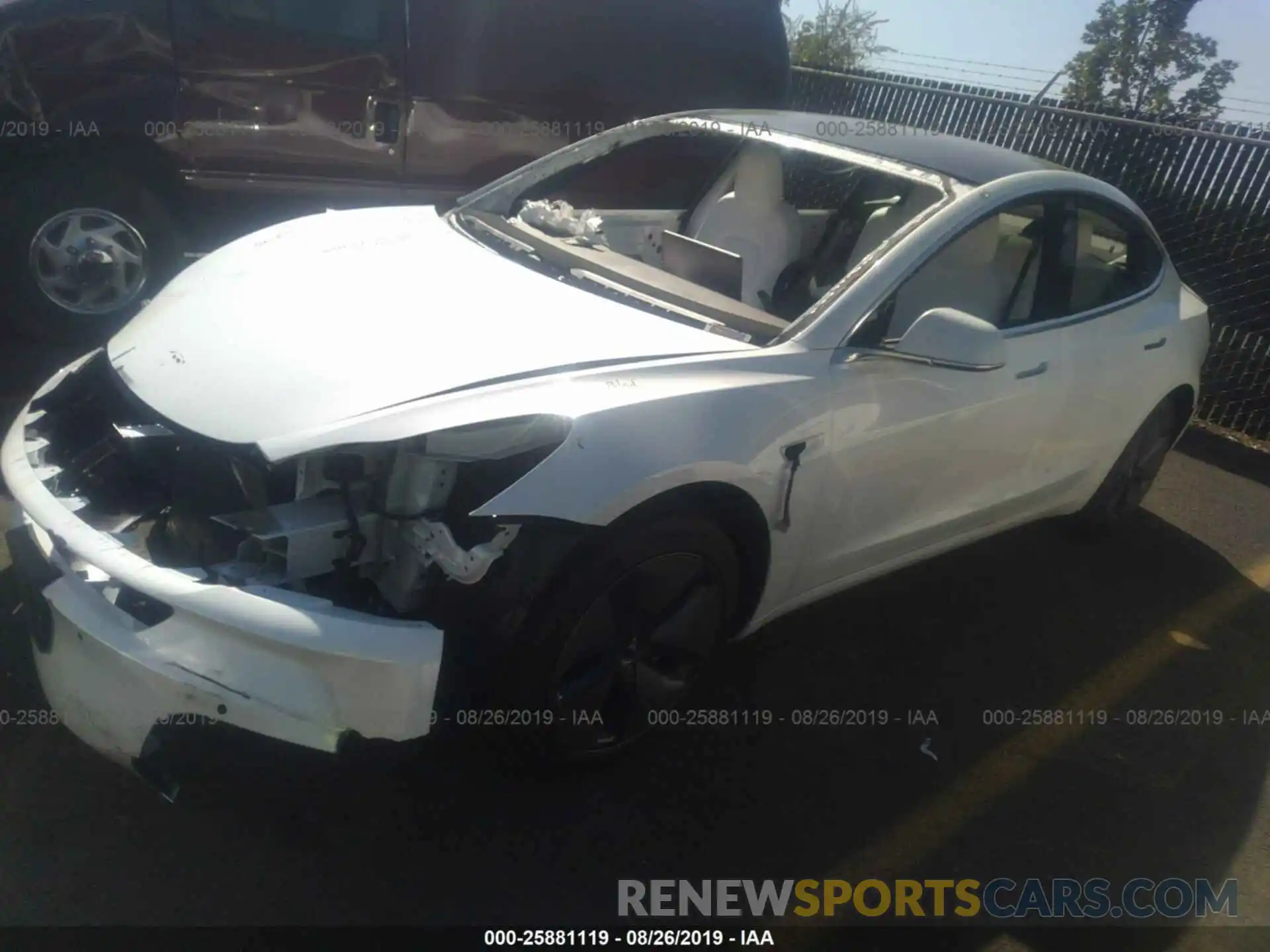 2 Photograph of a damaged car 5YJ3E1EA3KF312498 TESLA MODEL 3 2019