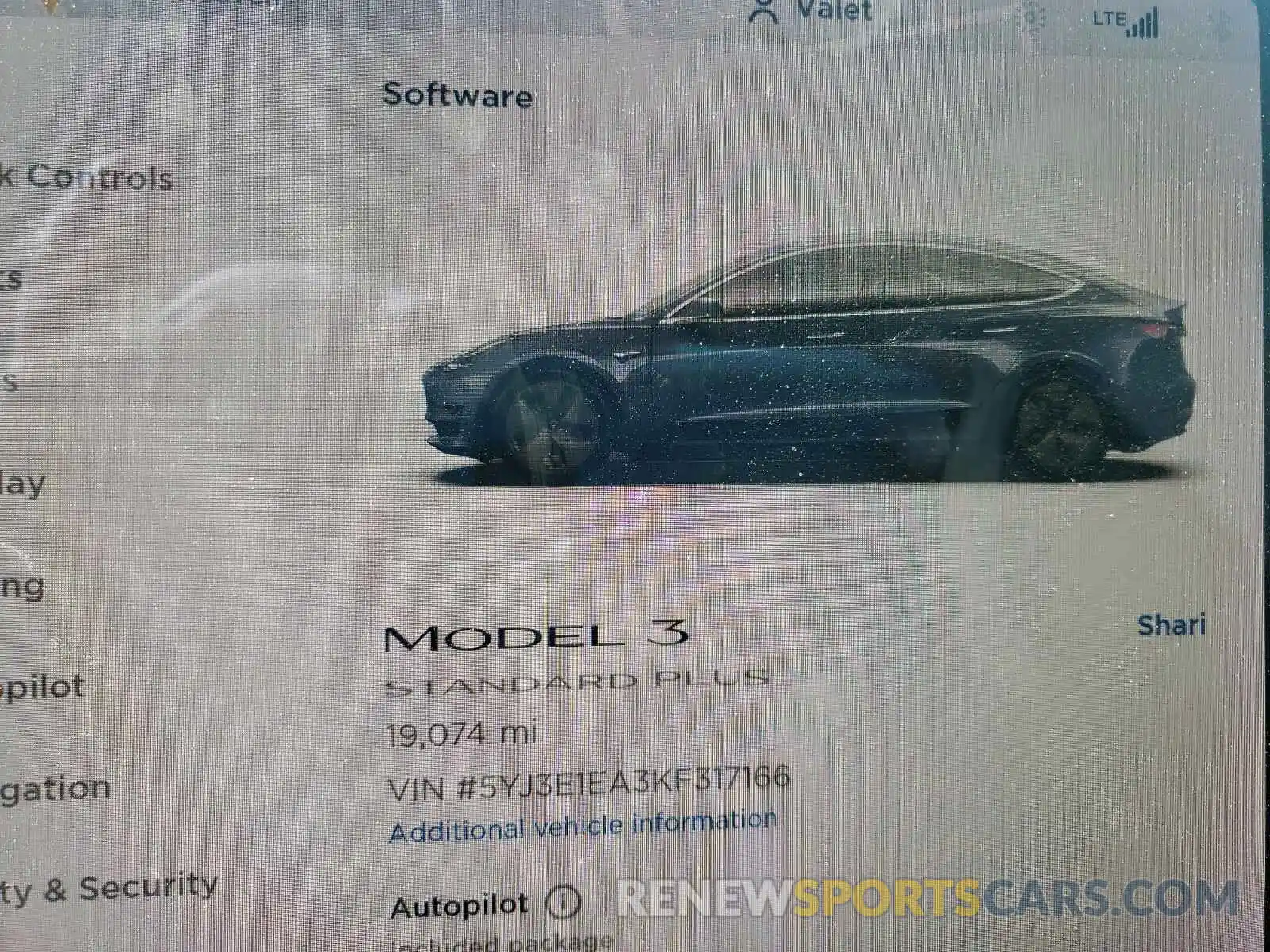 8 Photograph of a damaged car 5YJ3E1EA3KF317166 TESLA MODEL 3 2019