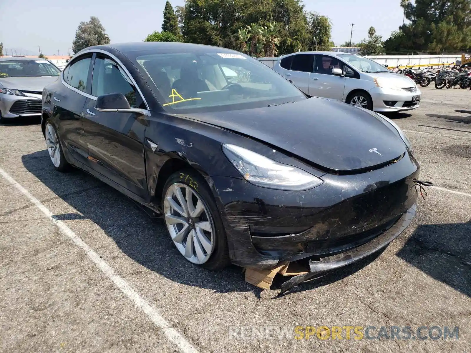 1 Photograph of a damaged car 5YJ3E1EA3KF317605 TESLA MODEL 3 2019