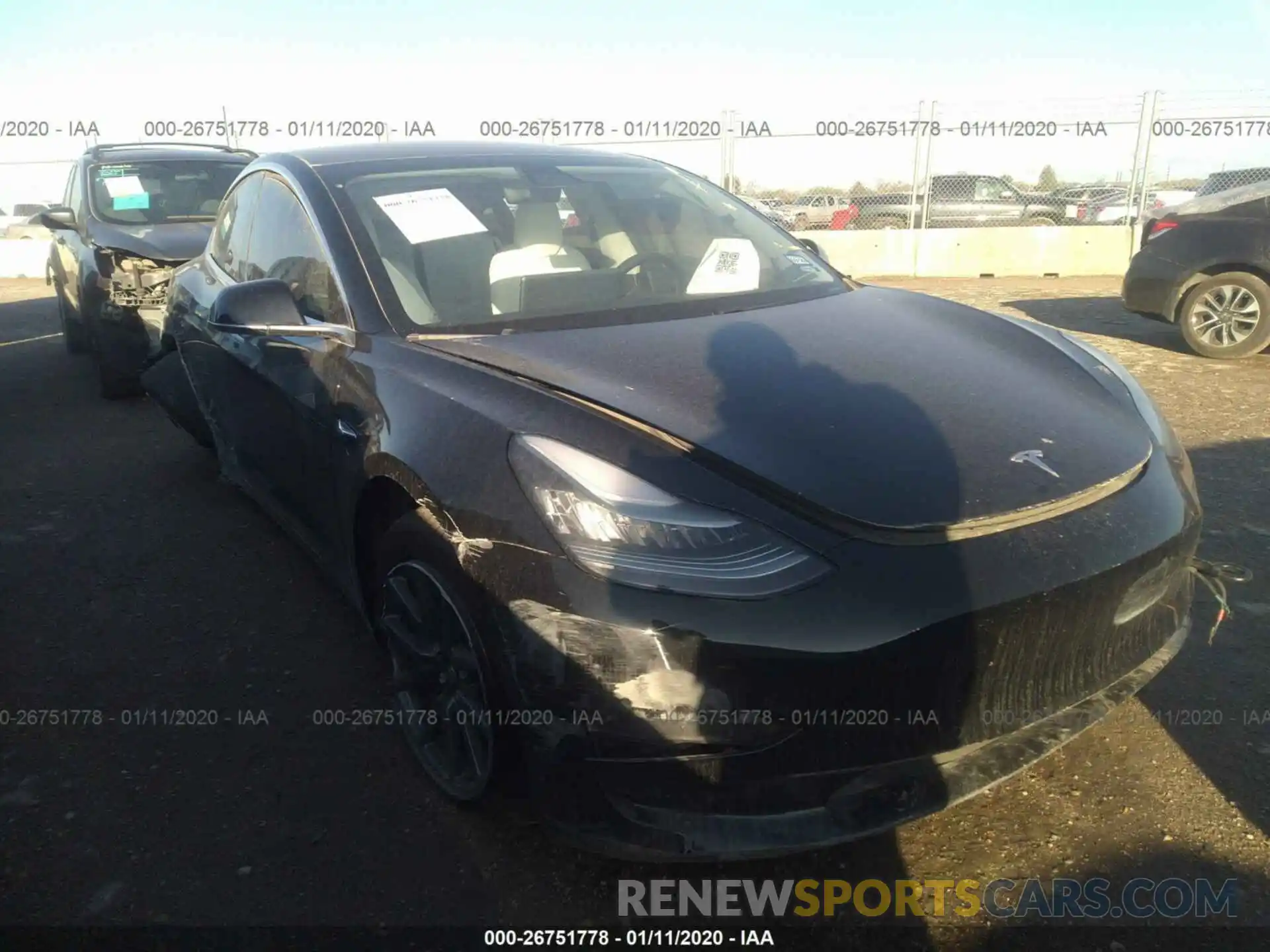 1 Photograph of a damaged car 5YJ3E1EA3KF324439 TESLA MODEL 3 2019