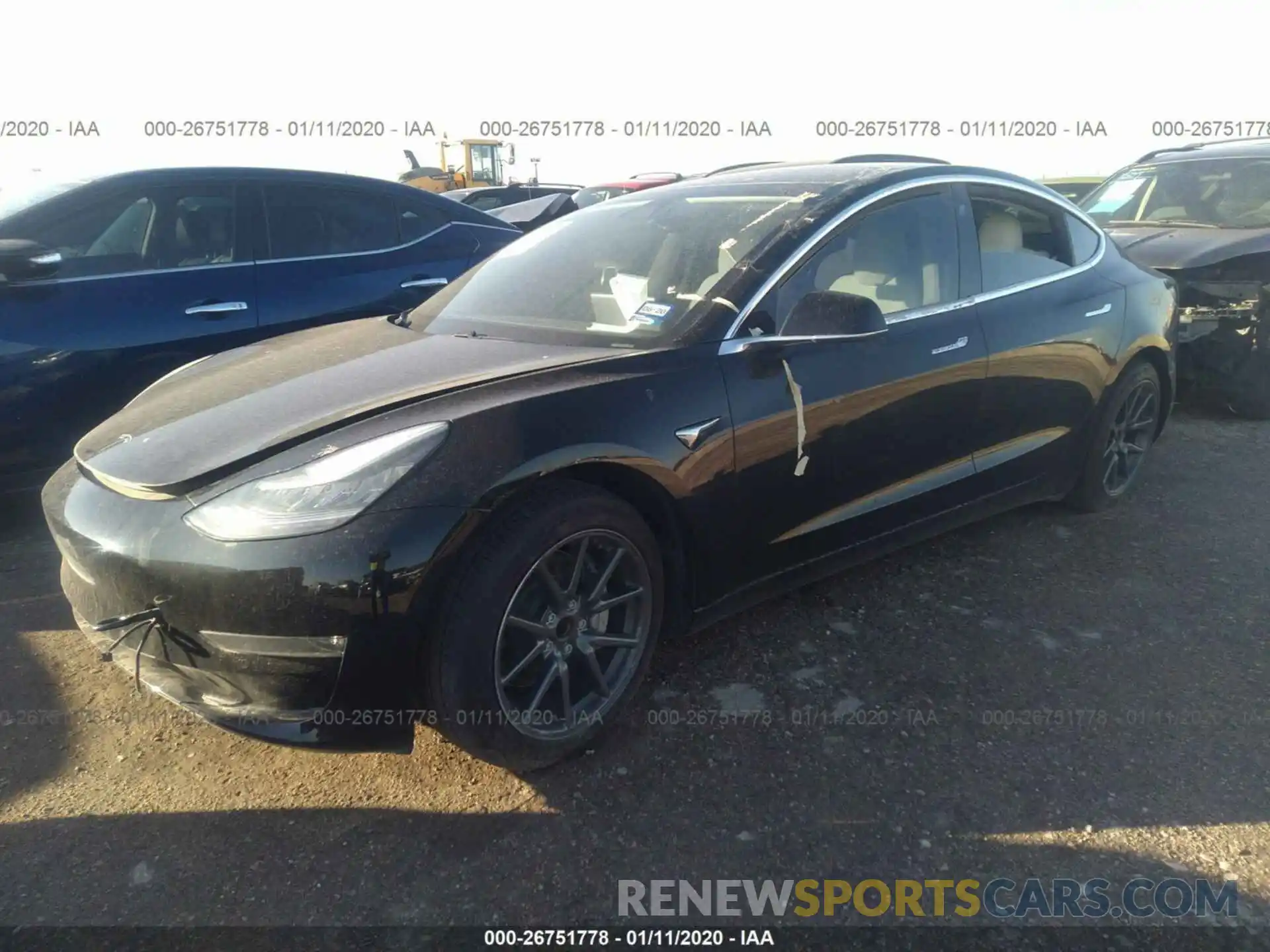 2 Photograph of a damaged car 5YJ3E1EA3KF324439 TESLA MODEL 3 2019