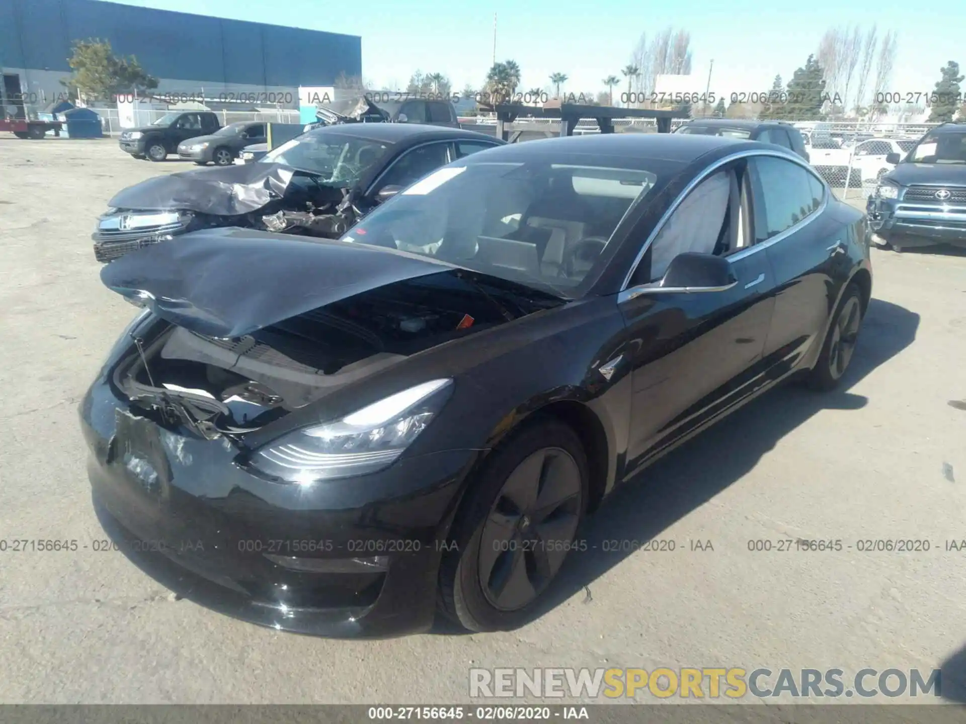 2 Photograph of a damaged car 5YJ3E1EA3KF327826 TESLA MODEL 3 2019