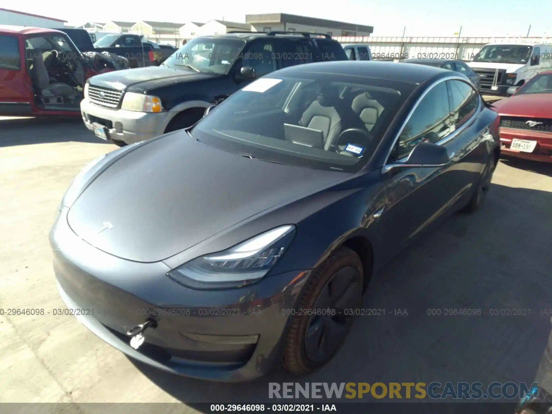 2 Photograph of a damaged car 5YJ3E1EA3KF338180 TESLA MODEL 3 2019