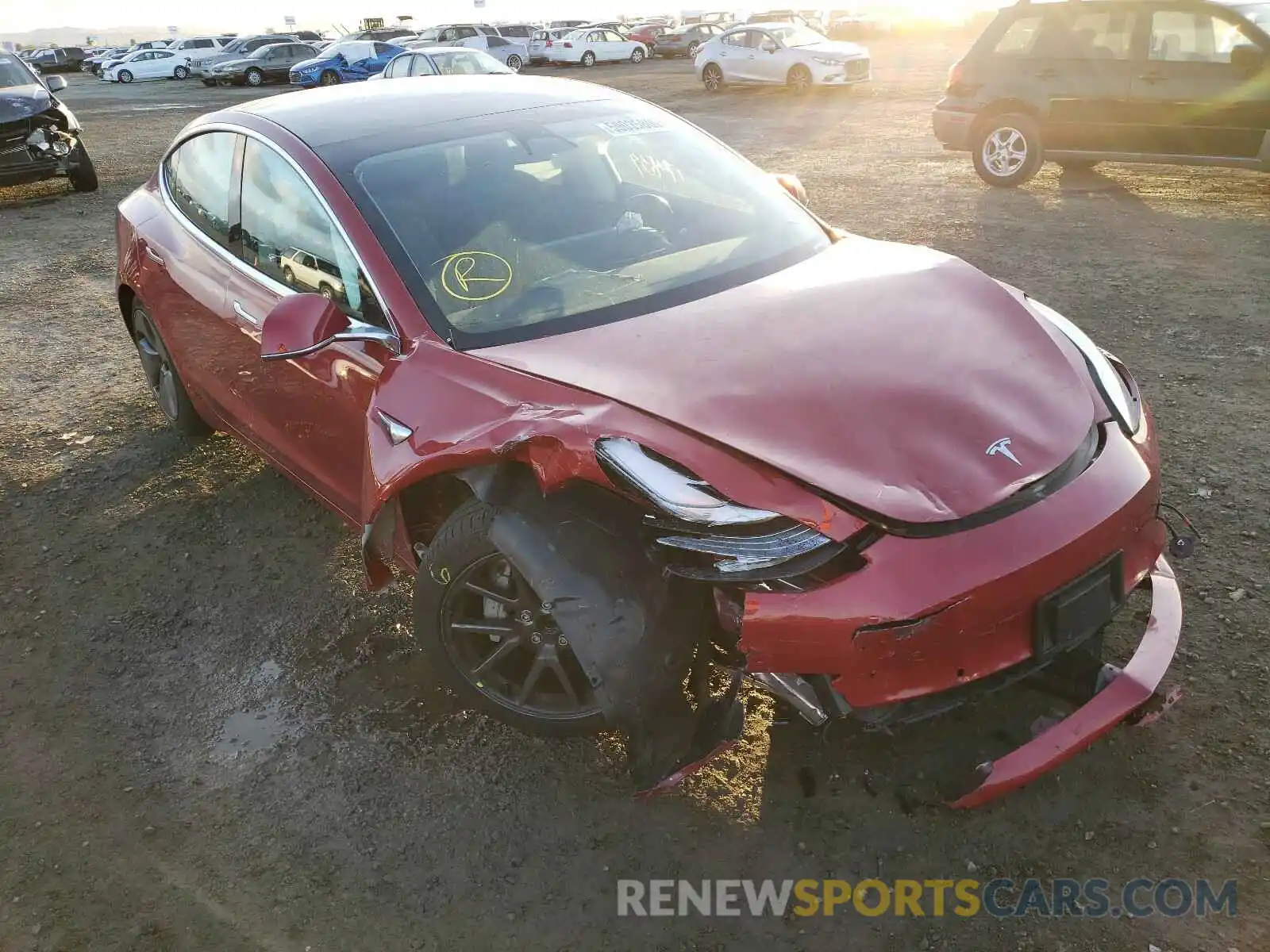 1 Photograph of a damaged car 5YJ3E1EA3KF345887 TESLA MODEL 3 2019