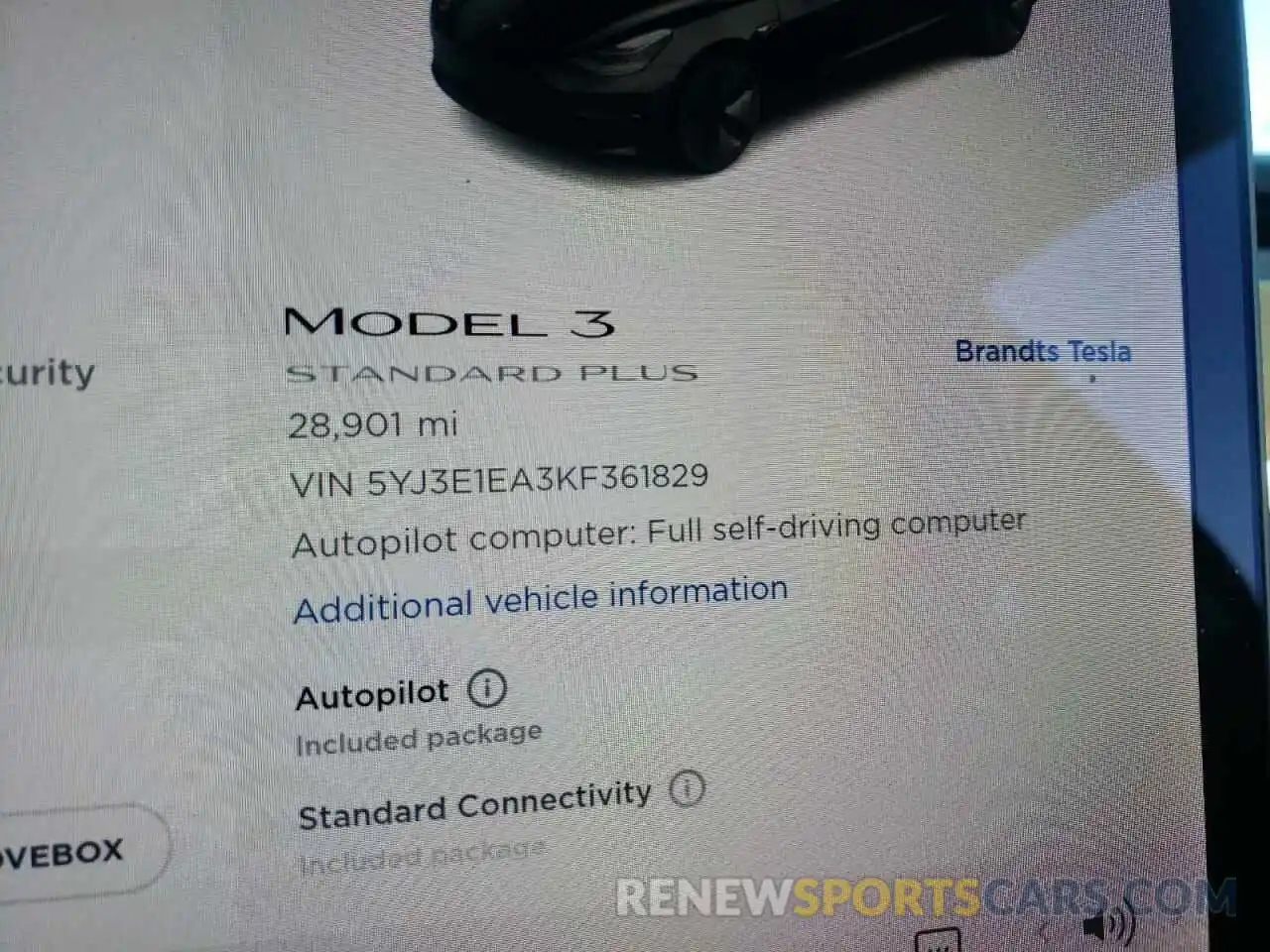 8 Photograph of a damaged car 5YJ3E1EA3KF361829 TESLA MODEL 3 2019