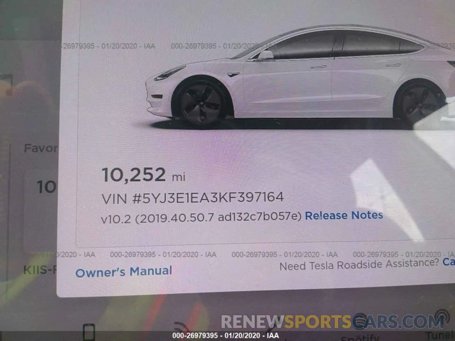 7 Photograph of a damaged car 5YJ3E1EA3KF397164 TESLA MODEL 3 2019