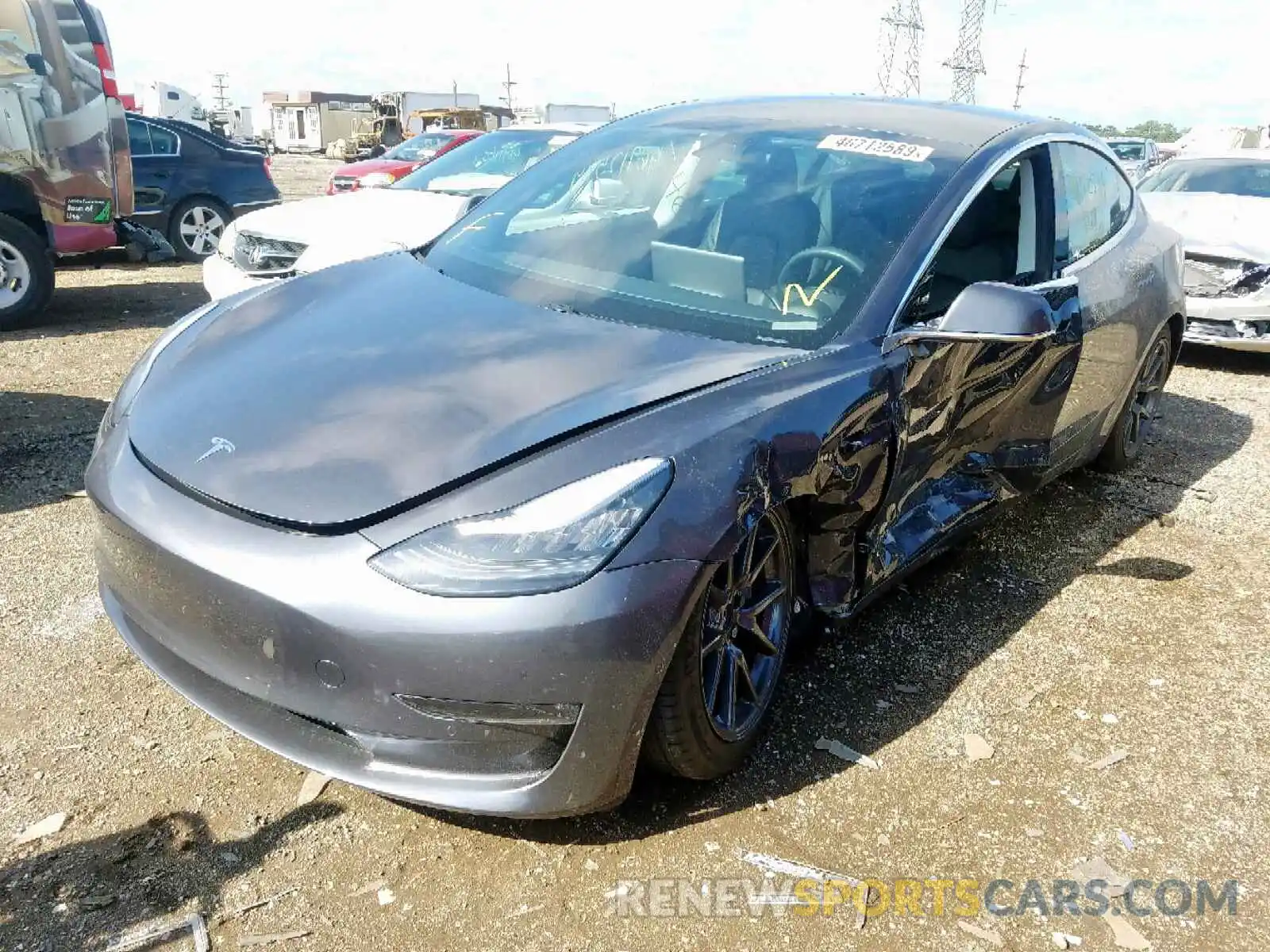 2 Photograph of a damaged car 5YJ3E1EA3KF407417 TESLA MODEL 3 2019