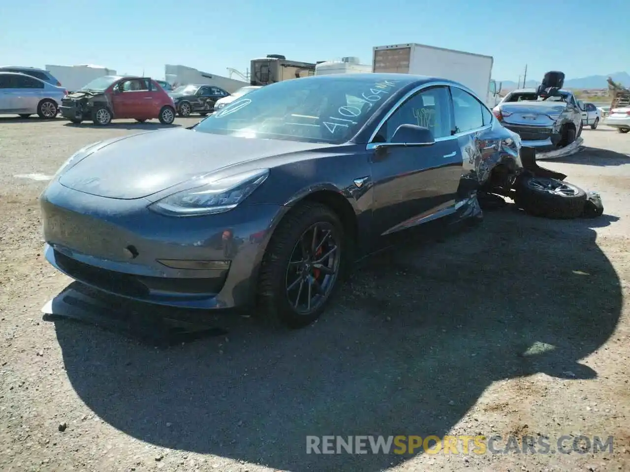 2 Photograph of a damaged car 5YJ3E1EA3KF410964 TESLA MODEL 3 2019