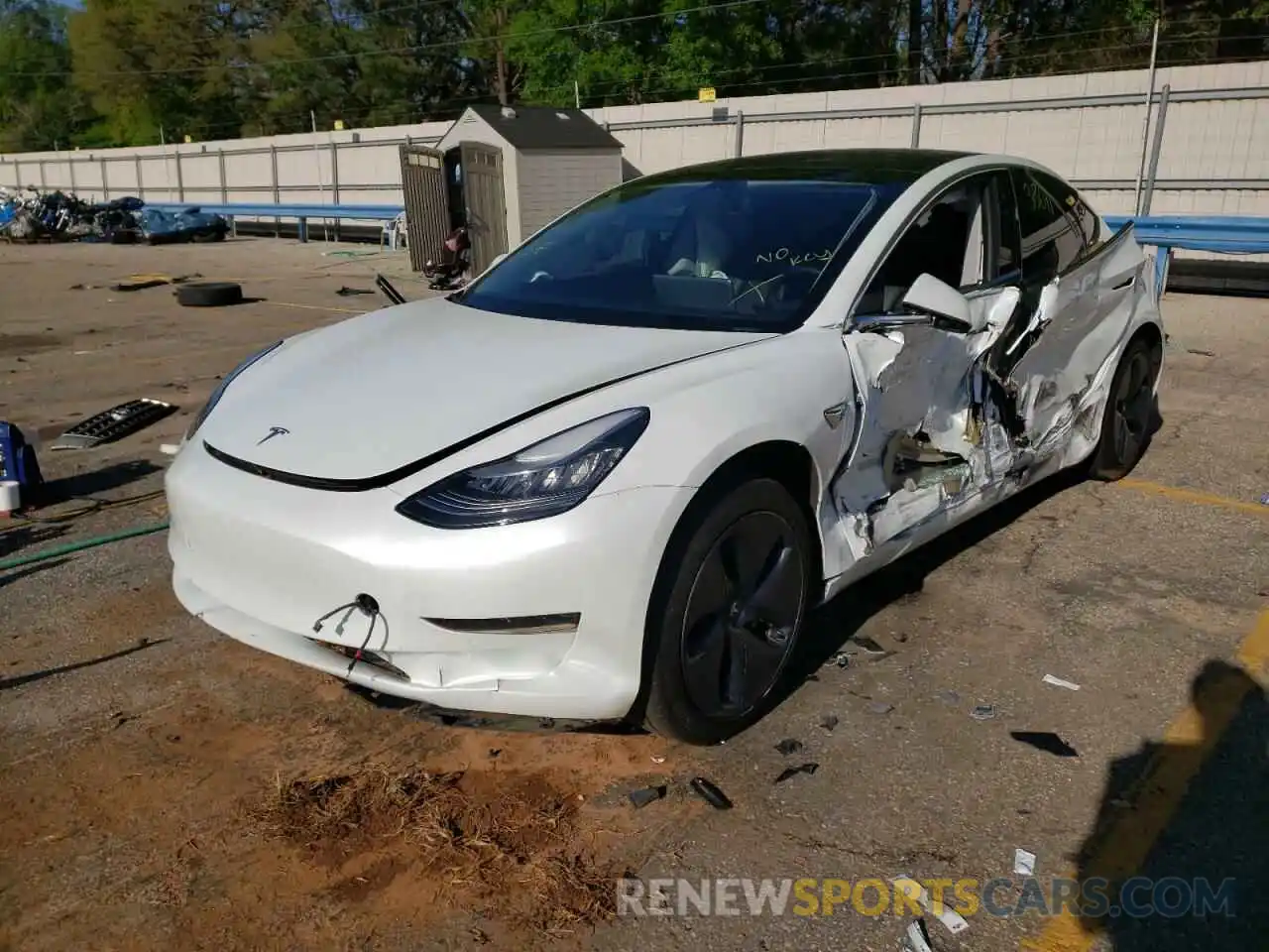 2 Photograph of a damaged car 5YJ3E1EA3KF412116 TESLA MODEL 3 2019