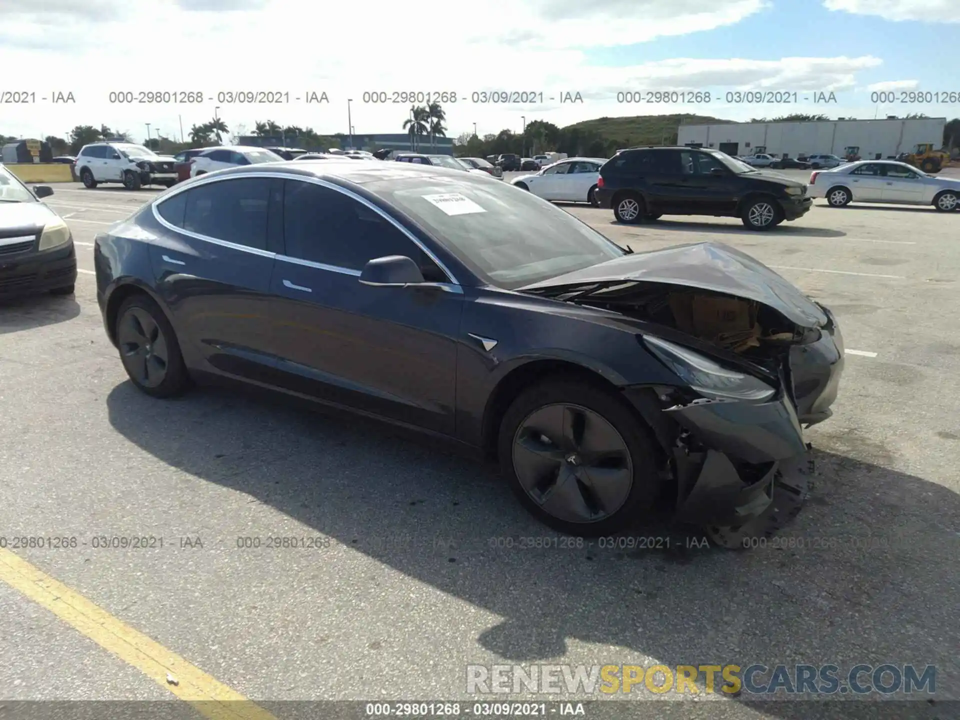 1 Photograph of a damaged car 5YJ3E1EA3KF421155 TESLA MODEL 3 2019