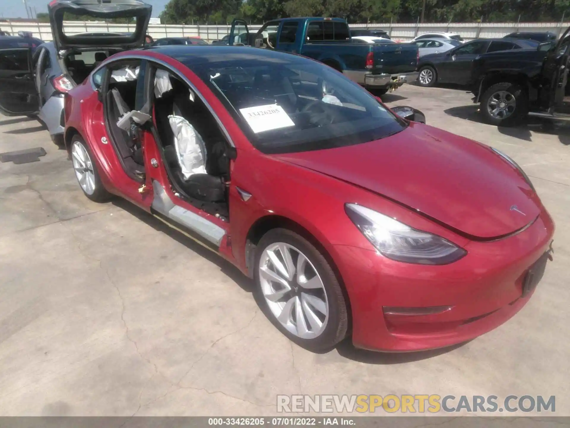 1 Photograph of a damaged car 5YJ3E1EA3KF428350 TESLA MODEL 3 2019