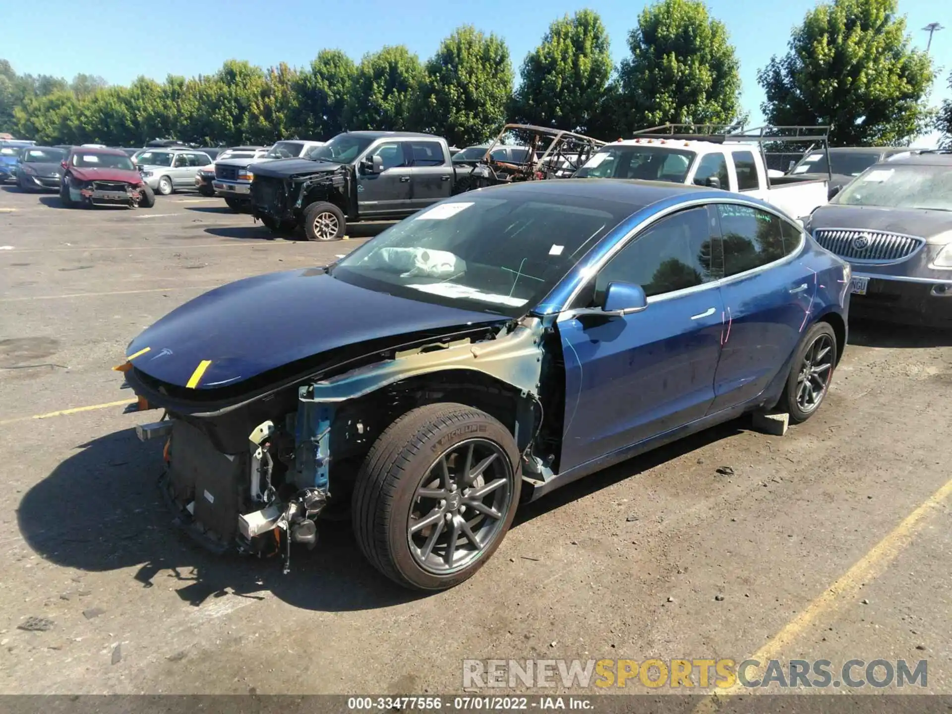 2 Photograph of a damaged car 5YJ3E1EA3KF436061 TESLA MODEL 3 2019