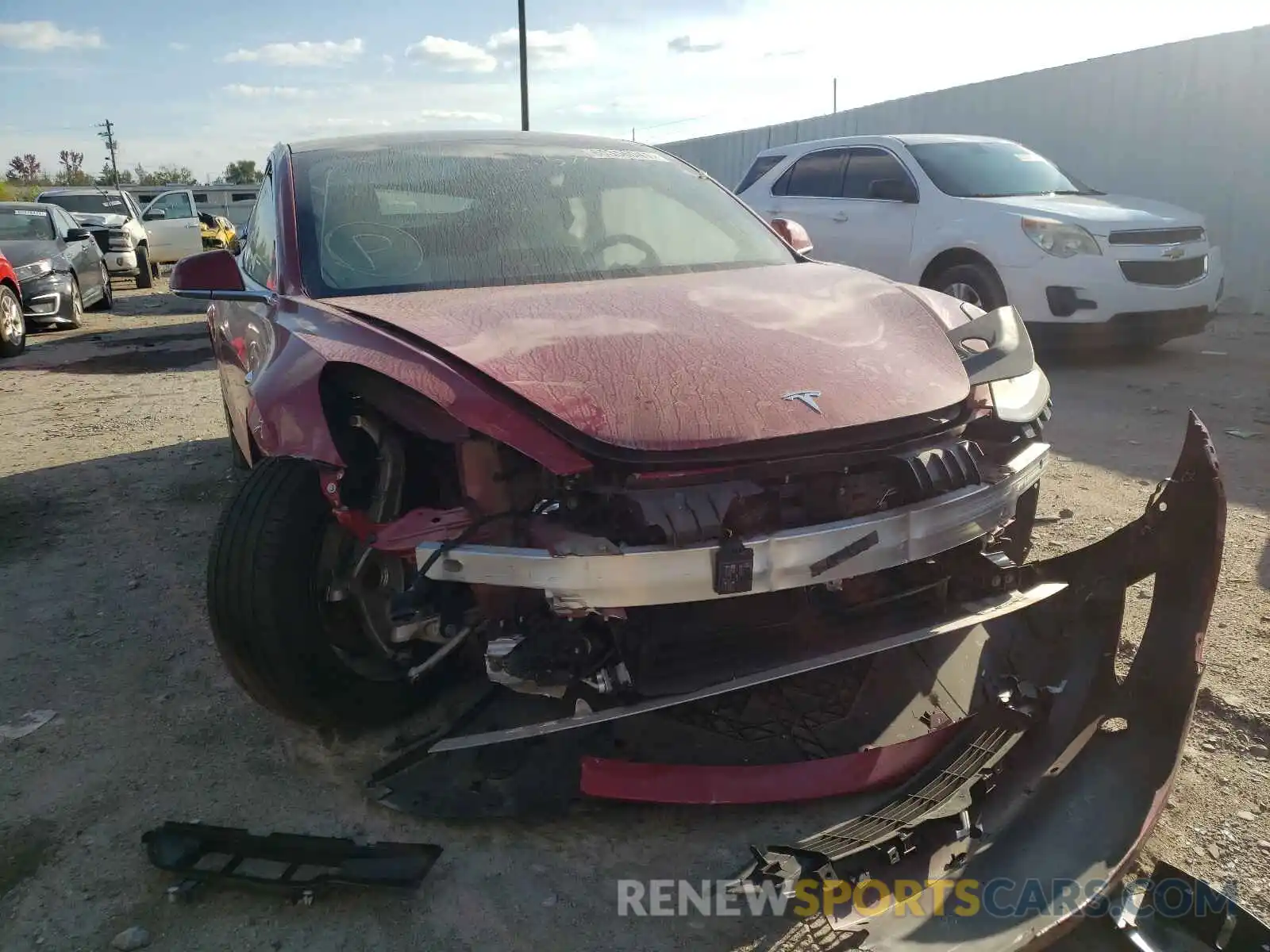 1 Photograph of a damaged car 5YJ3E1EA3KF444757 TESLA MODEL 3 2019