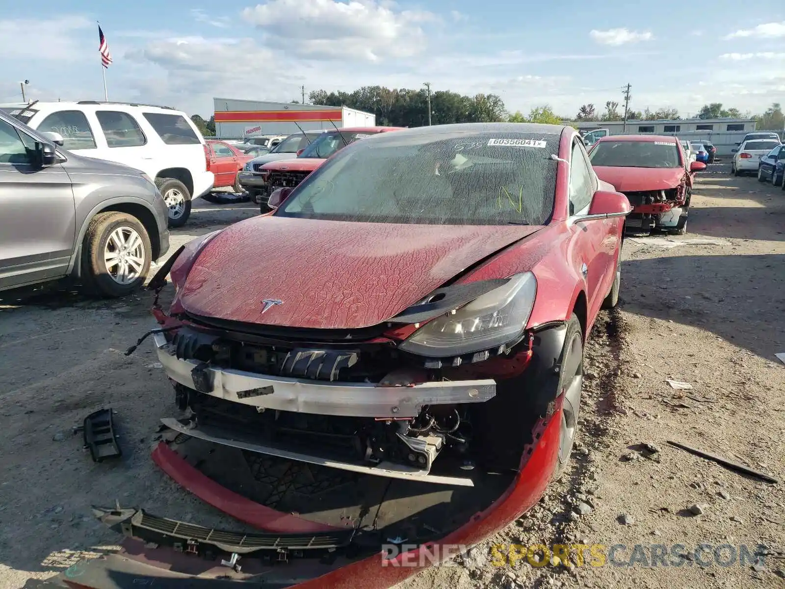 2 Photograph of a damaged car 5YJ3E1EA3KF444757 TESLA MODEL 3 2019