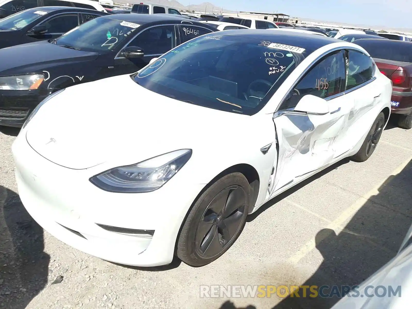 2 Photograph of a damaged car 5YJ3E1EA3KF466872 TESLA MODEL 3 2019