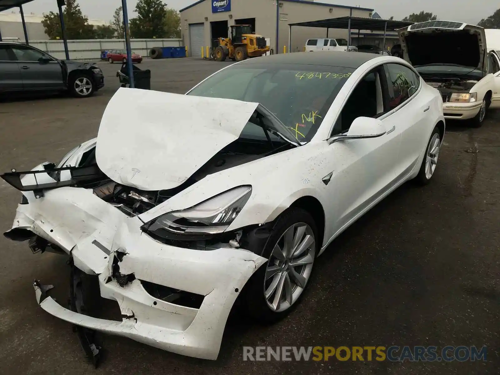 2 Photograph of a damaged car 5YJ3E1EA3KF472476 TESLA MODEL 3 2019