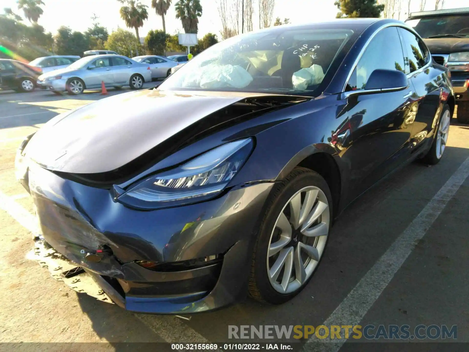 2 Photograph of a damaged car 5YJ3E1EA3KF475975 TESLA MODEL 3 2019