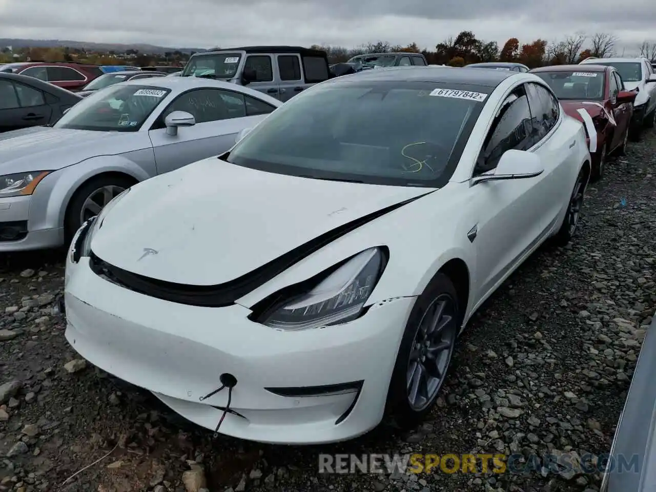 2 Photograph of a damaged car 5YJ3E1EA3KF482912 TESLA MODEL 3 2019