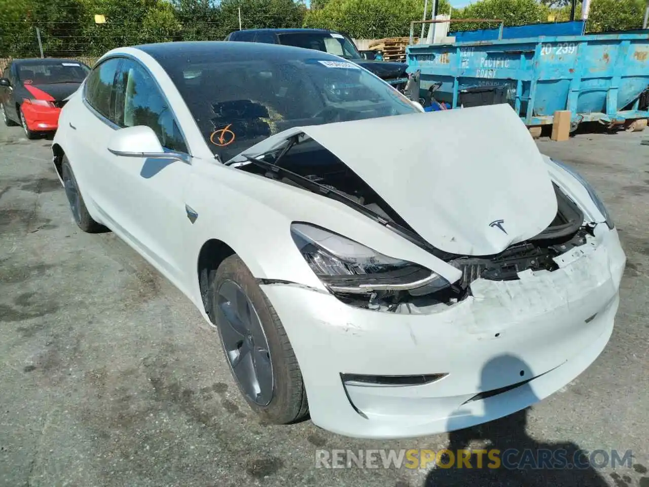 1 Photograph of a damaged car 5YJ3E1EA3KF483414 TESLA MODEL 3 2019