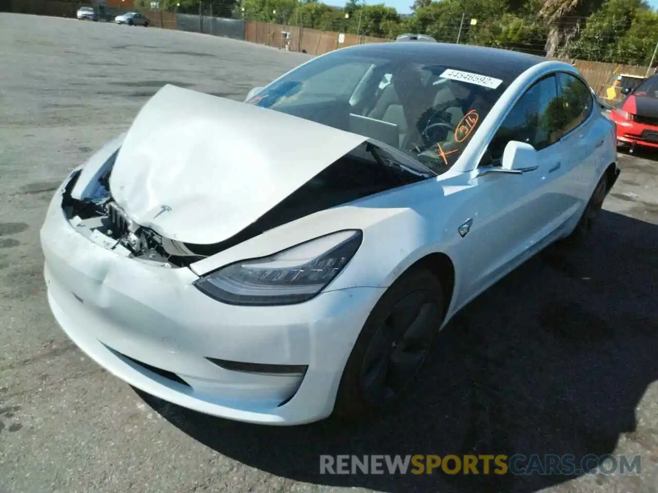 2 Photograph of a damaged car 5YJ3E1EA3KF483414 TESLA MODEL 3 2019