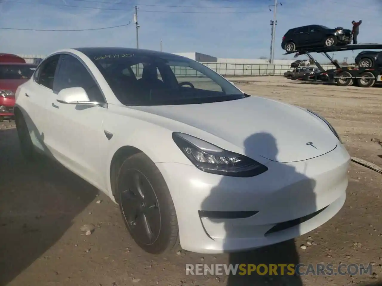 1 Photograph of a damaged car 5YJ3E1EA3KF484238 TESLA MODEL 3 2019