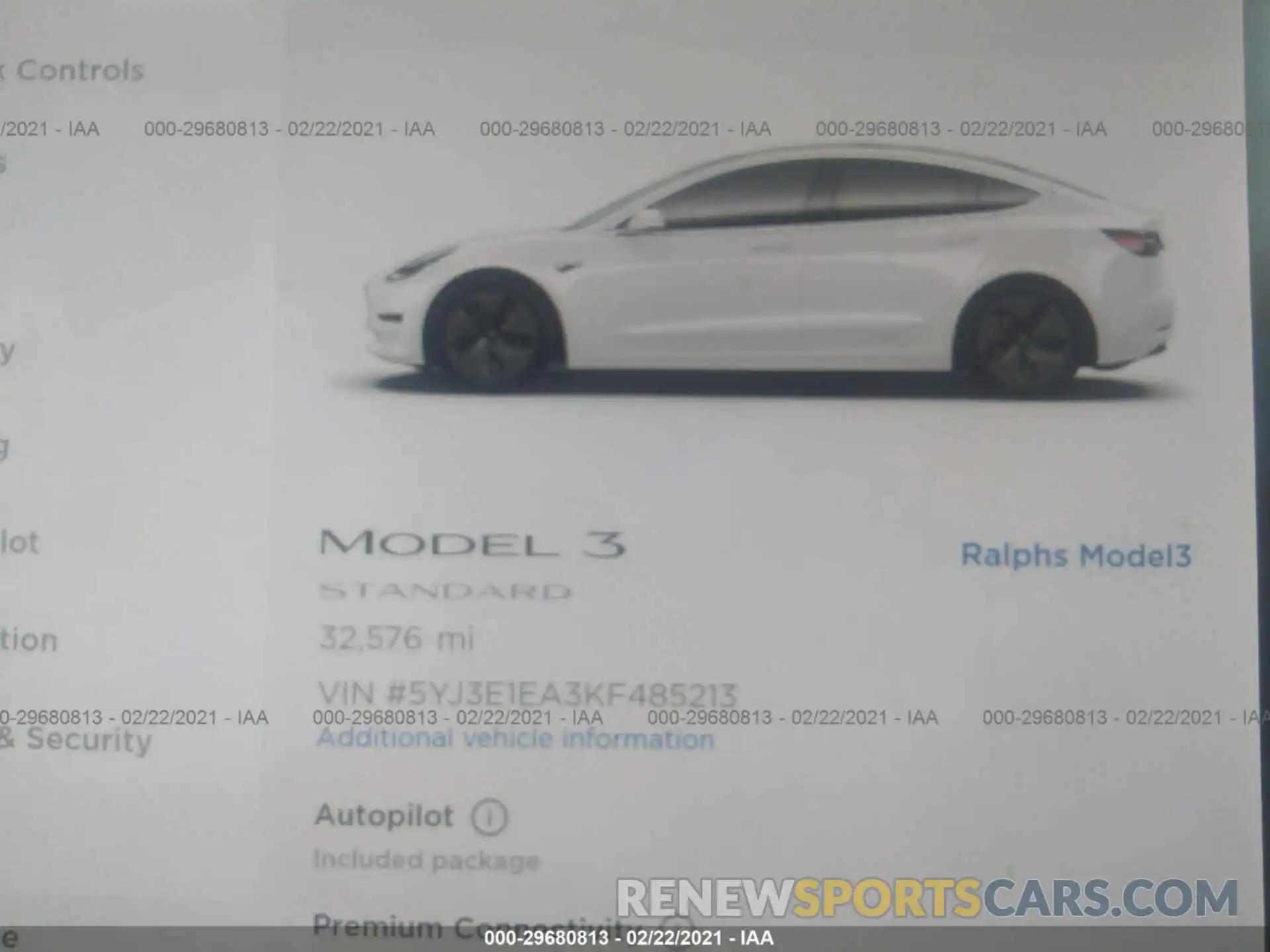 7 Photograph of a damaged car 5YJ3E1EA3KF485213 TESLA MODEL 3 2019