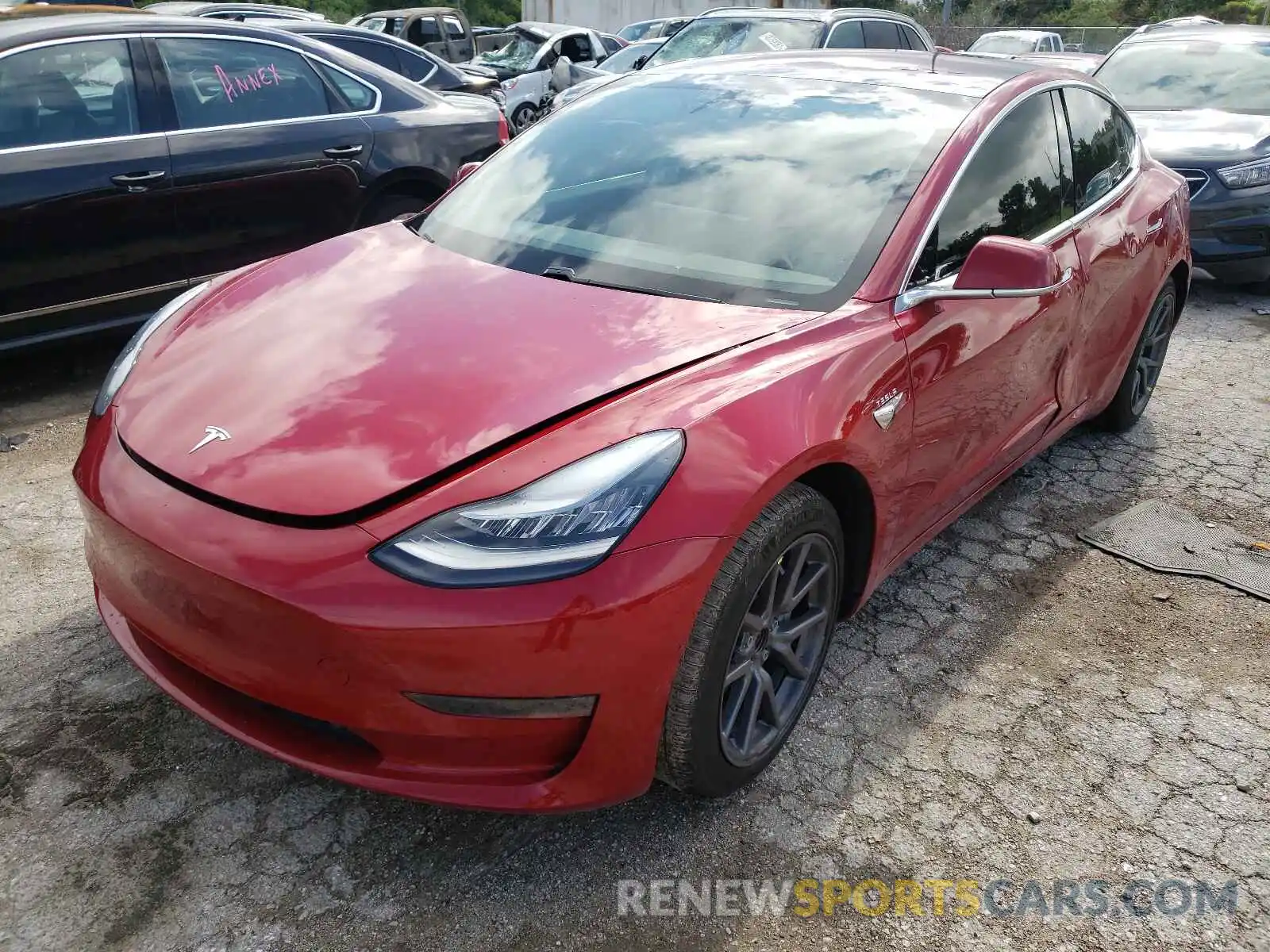 2 Photograph of a damaged car 5YJ3E1EA4KF190721 TESLA MODEL 3 2019