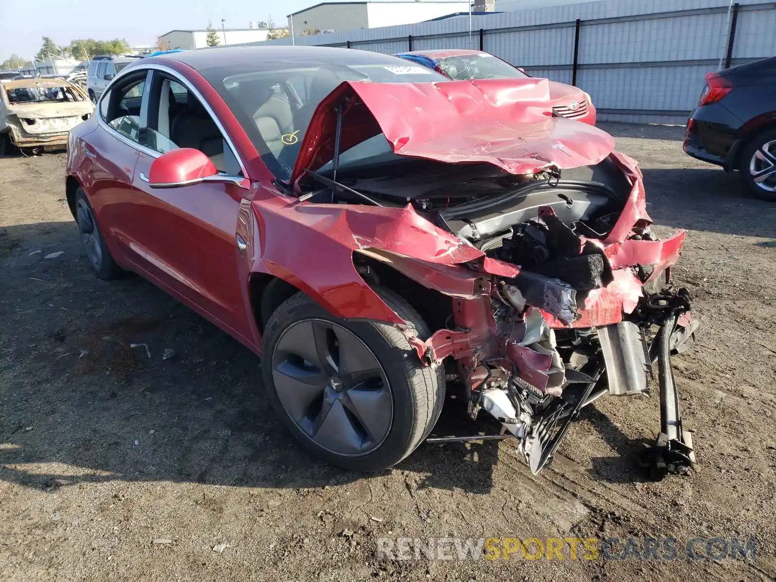 1 Photograph of a damaged car 5YJ3E1EA4KF193697 TESLA MODEL 3 2019