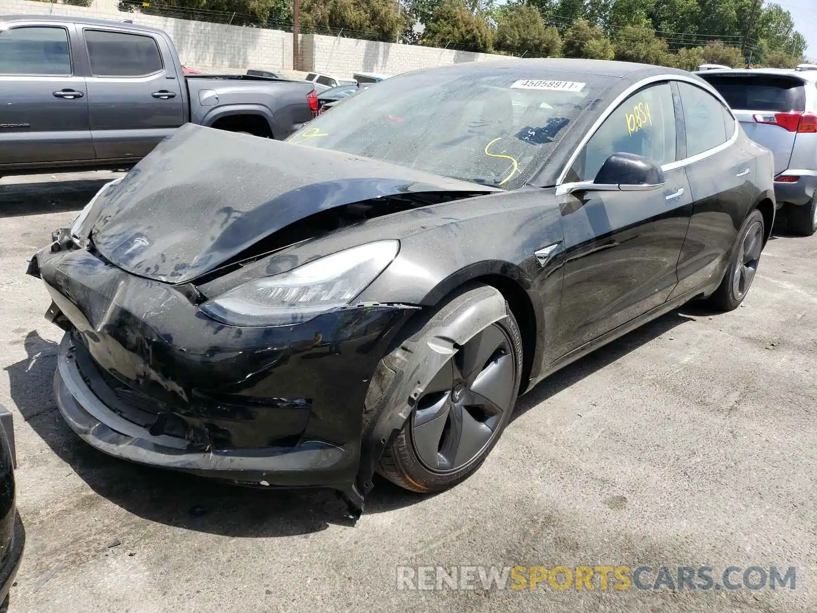 2 Photograph of a damaged car 5YJ3E1EA4KF296876 TESLA MODEL 3 2019