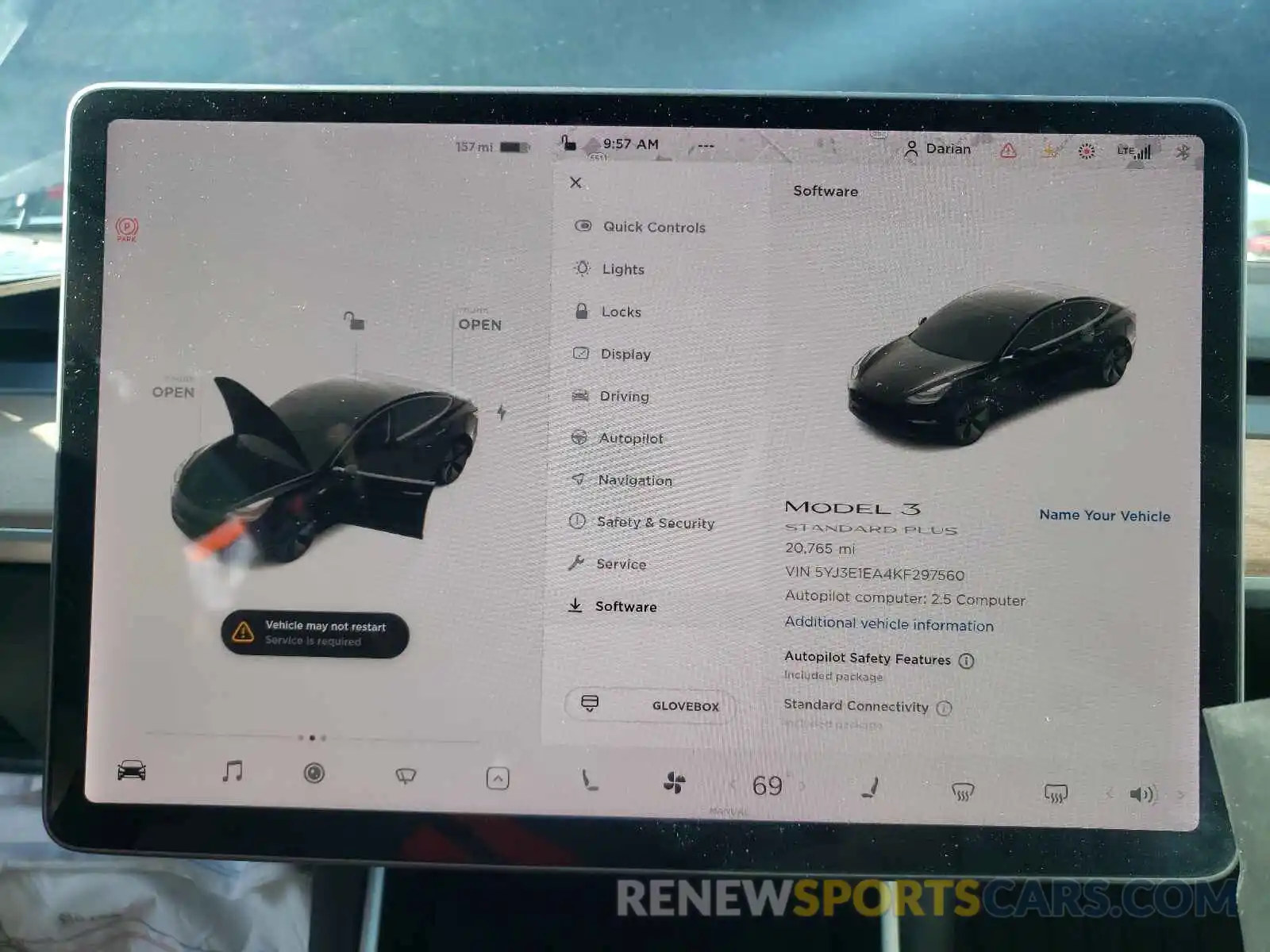 8 Photograph of a damaged car 5YJ3E1EA4KF297560 TESLA MODEL 3 2019