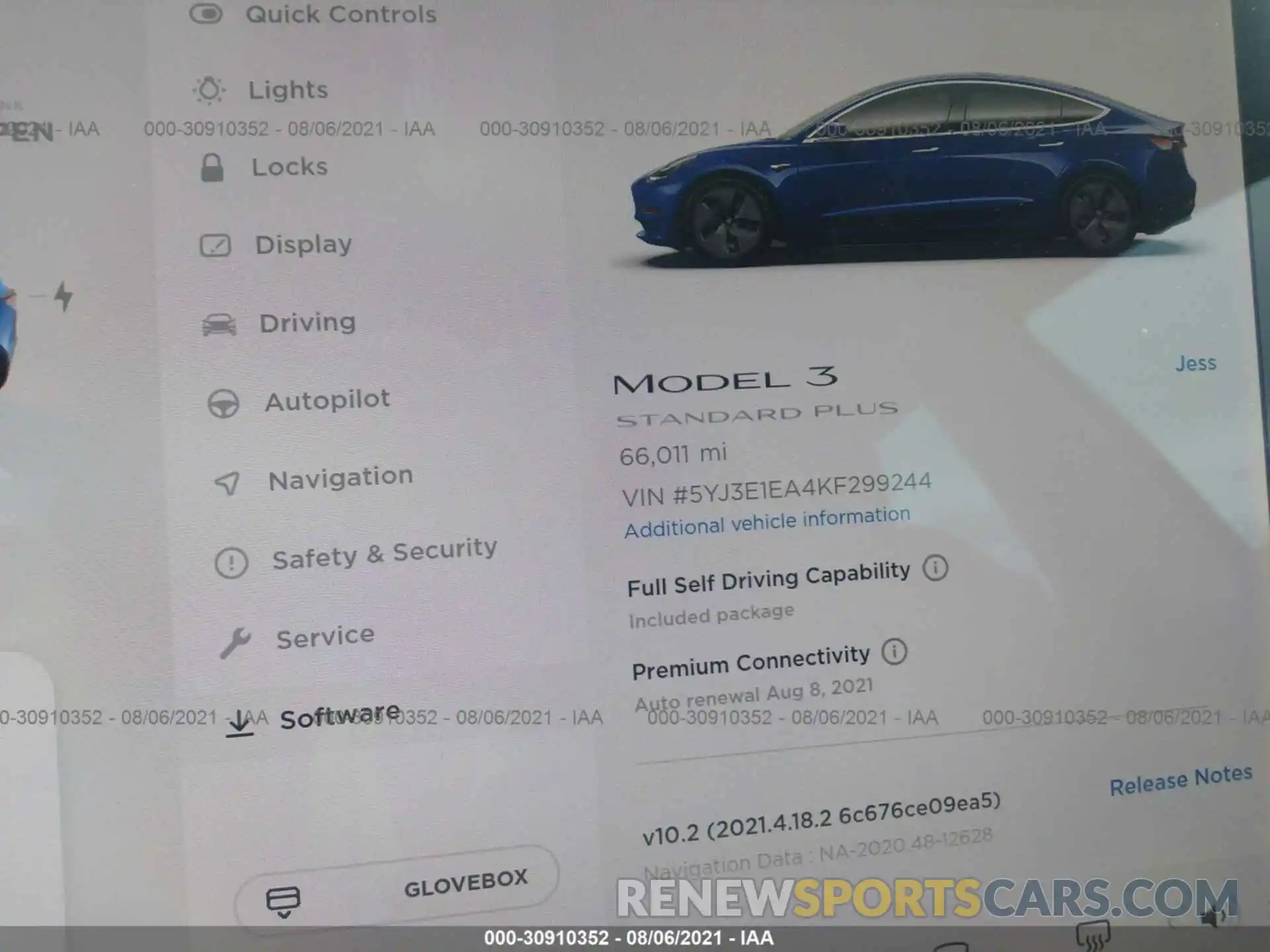 9 Photograph of a damaged car 5YJ3E1EA4KF299244 TESLA MODEL 3 2019