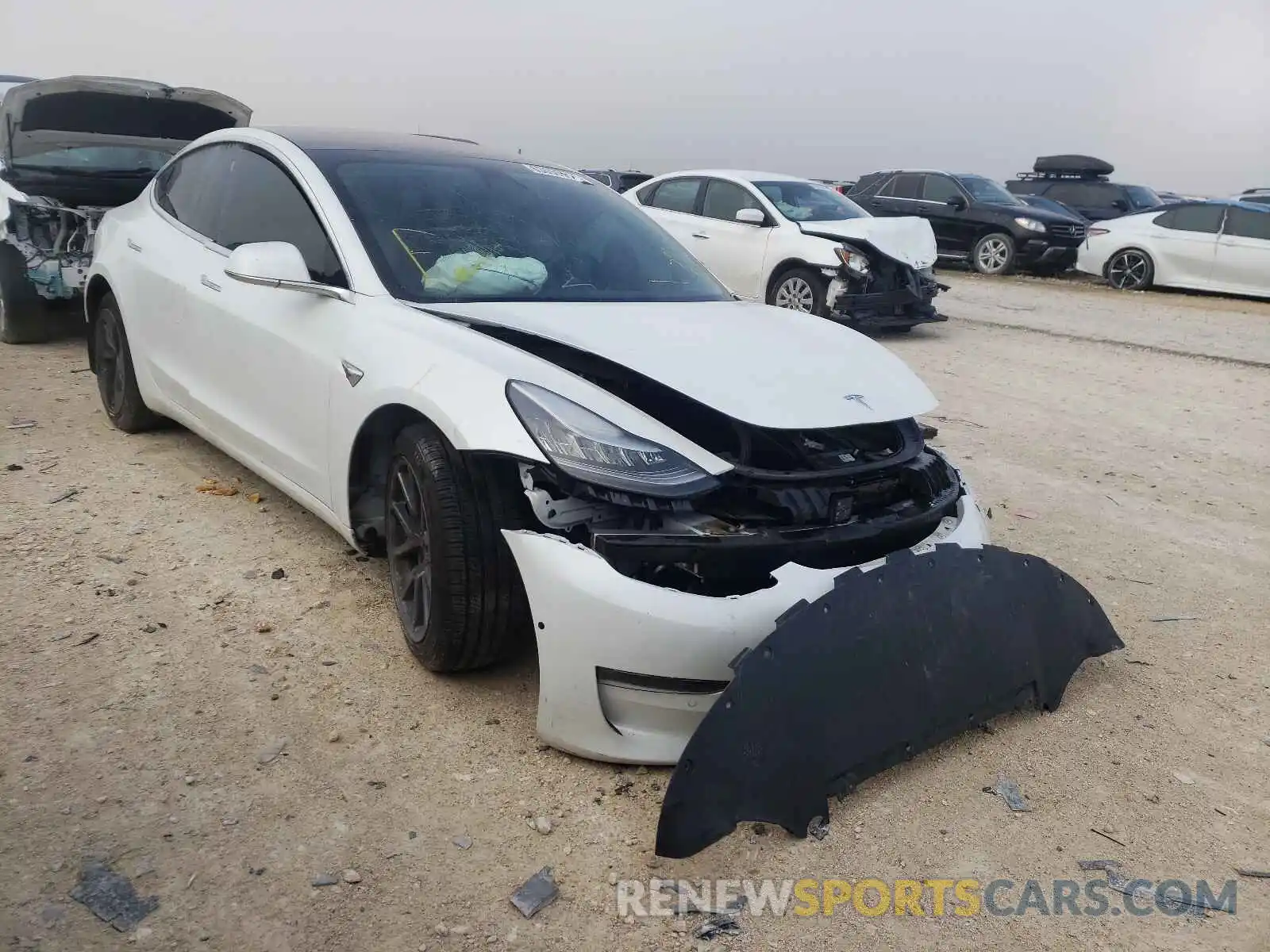 1 Photograph of a damaged car 5YJ3E1EA4KF299955 TESLA MODEL 3 2019