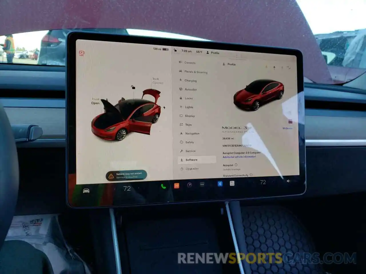 9 Photograph of a damaged car 5YJ3E1EA4KF301073 TESLA MODEL 3 2019