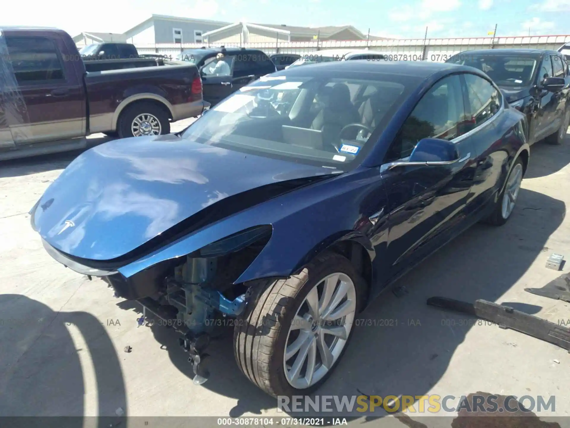 2 Photograph of a damaged car 5YJ3E1EA4KF301171 TESLA MODEL 3 2019