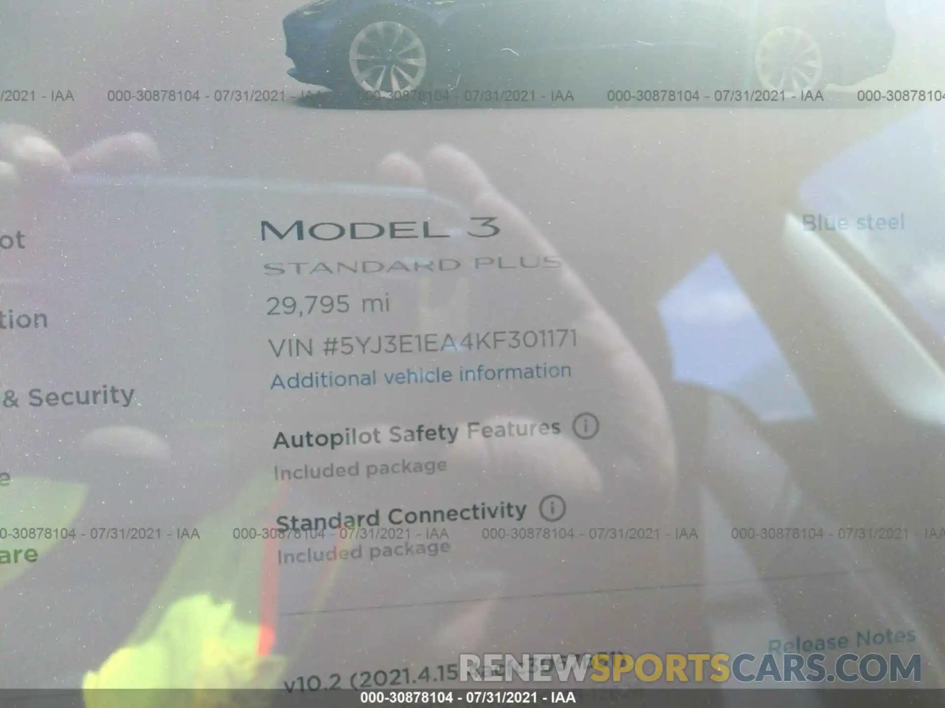 7 Photograph of a damaged car 5YJ3E1EA4KF301171 TESLA MODEL 3 2019