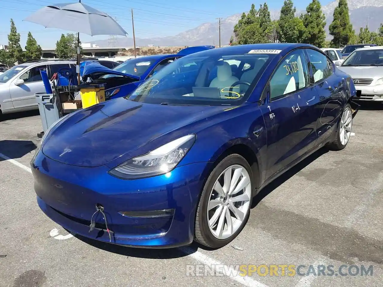 2 Photograph of a damaged car 5YJ3E1EA4KF302529 TESLA MODEL 3 2019