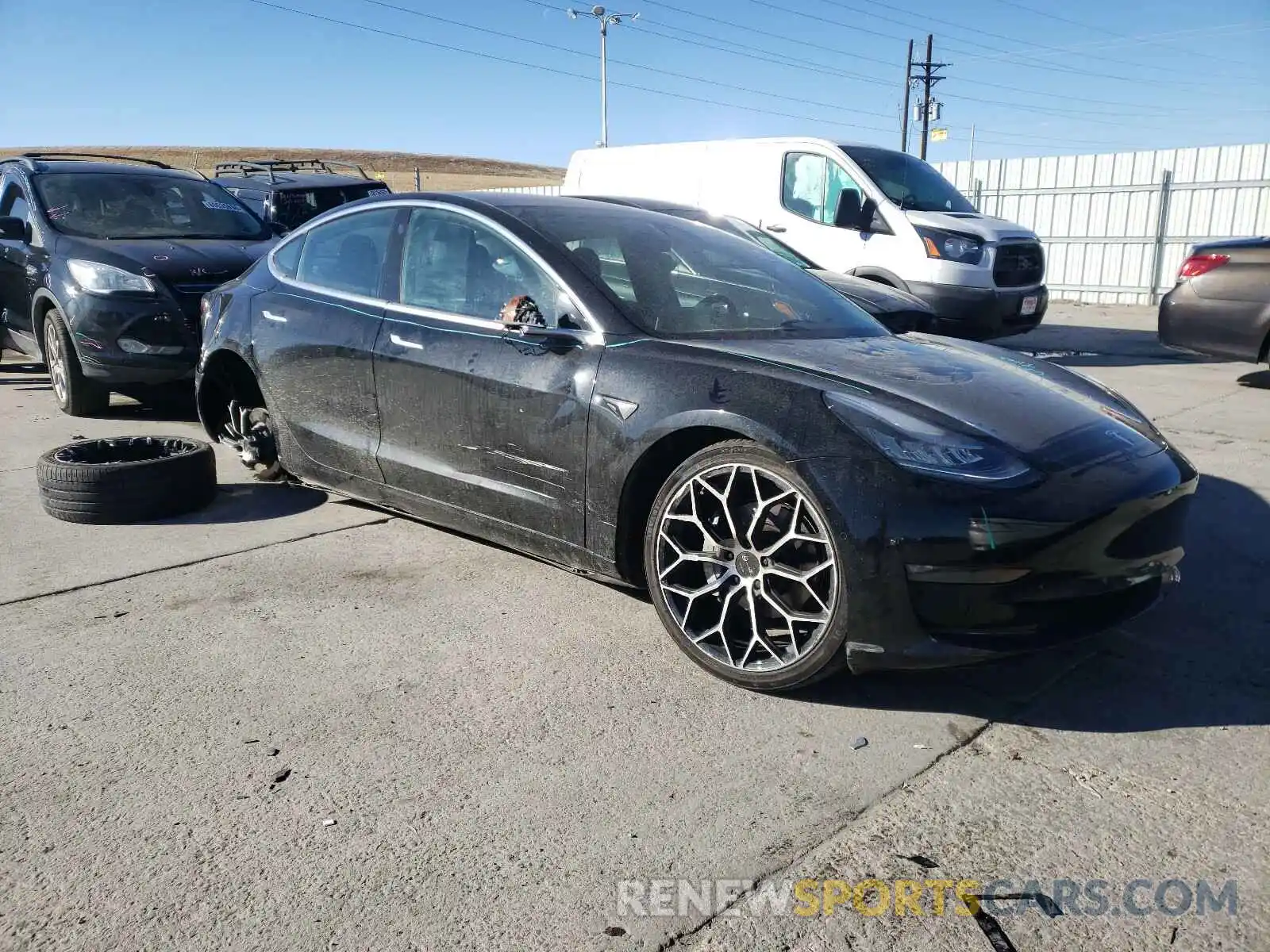 1 Photograph of a damaged car 5YJ3E1EA4KF304717 TESLA MODEL 3 2019