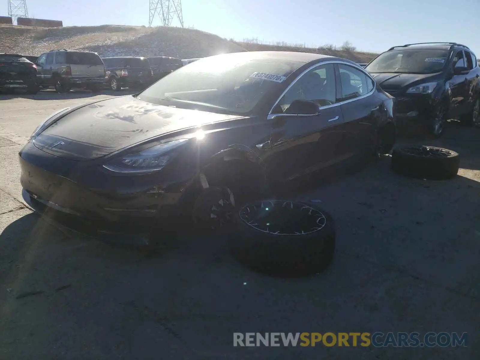 2 Photograph of a damaged car 5YJ3E1EA4KF304717 TESLA MODEL 3 2019