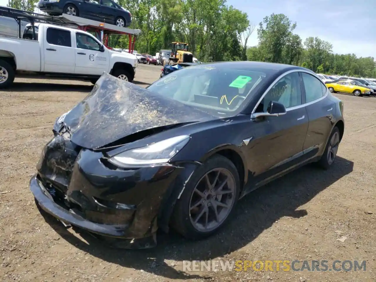 2 Photograph of a damaged car 5YJ3E1EA4KF306161 TESLA MODEL 3 2019