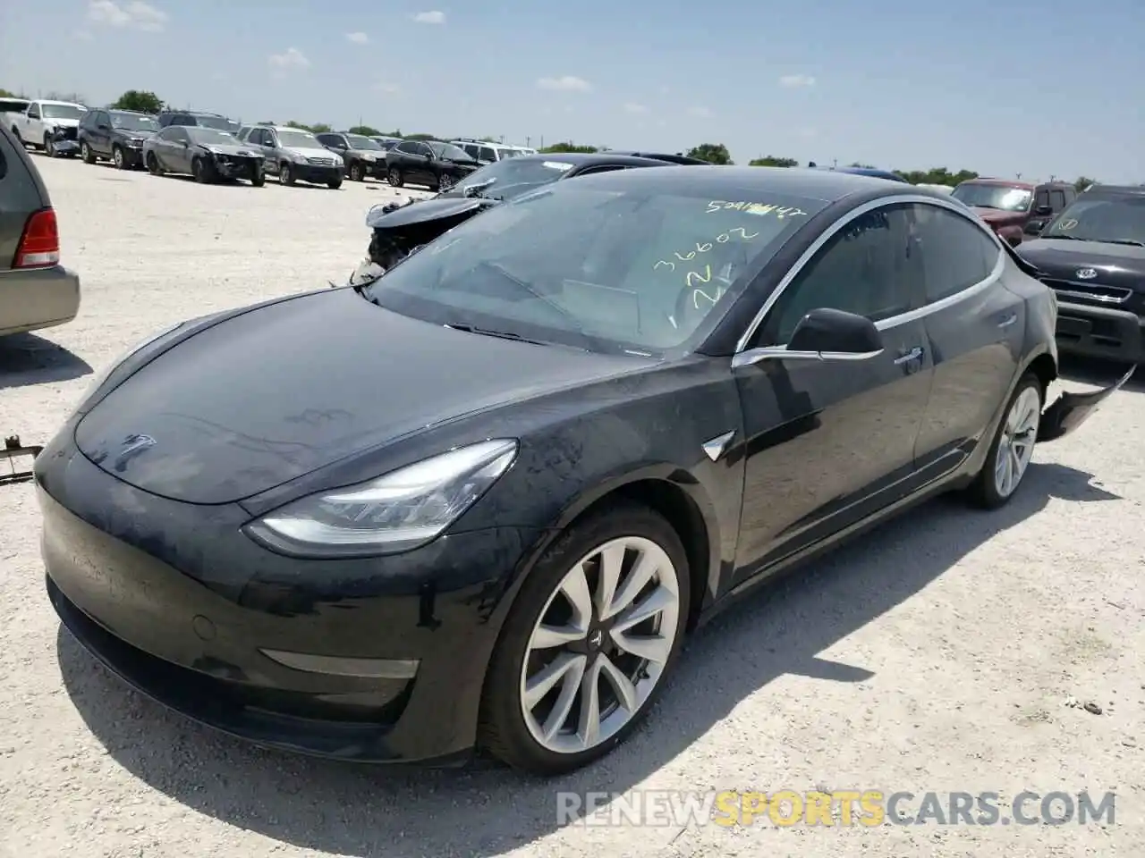 2 Photograph of a damaged car 5YJ3E1EA4KF312655 TESLA MODEL 3 2019