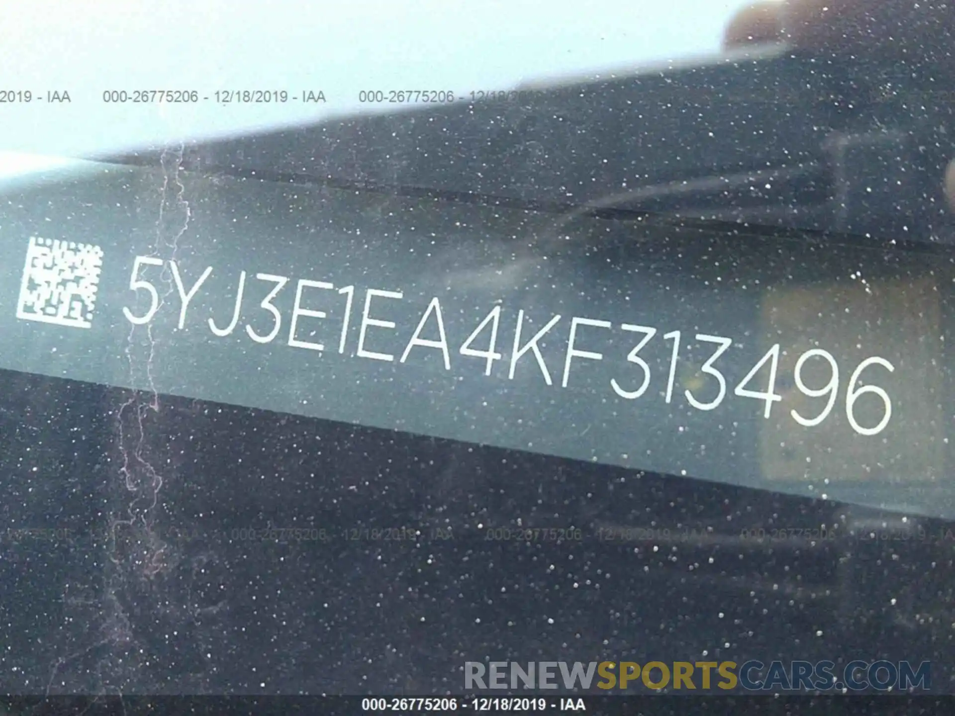 9 Photograph of a damaged car 5YJ3E1EA4KF313496 TESLA MODEL 3 2019