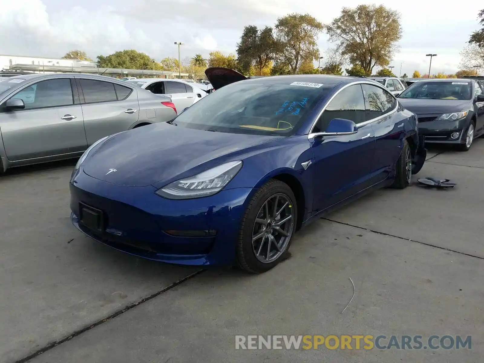 2 Photograph of a damaged car 5YJ3E1EA4KF326278 TESLA MODEL 3 2019