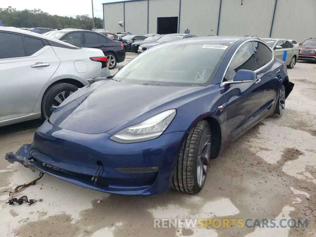 2 Photograph of a damaged car 5YJ3E1EA4KF326295 TESLA MODEL 3 2019