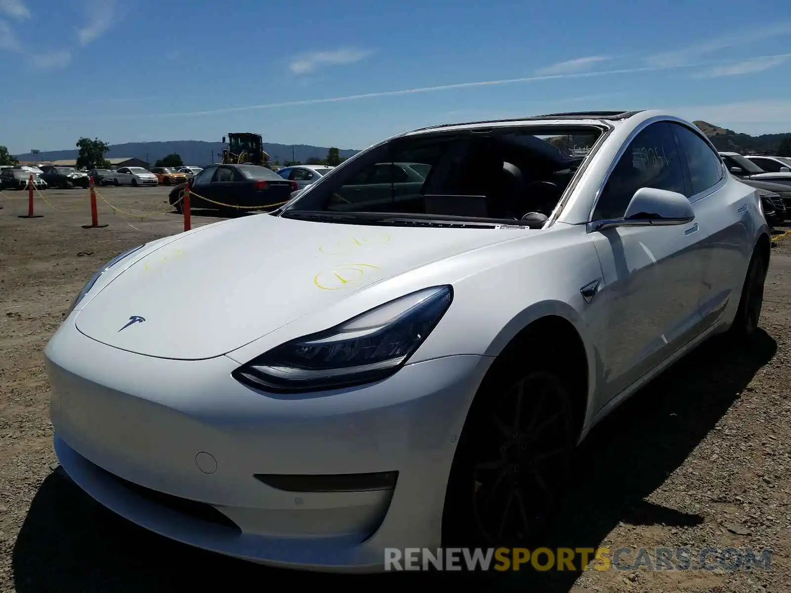 2 Photograph of a damaged car 5YJ3E1EA4KF326622 TESLA MODEL 3 2019