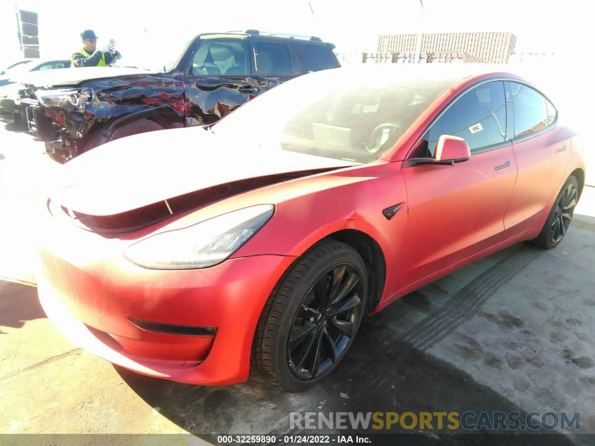 2 Photograph of a damaged car 5YJ3E1EA4KF329102 TESLA MODEL 3 2019